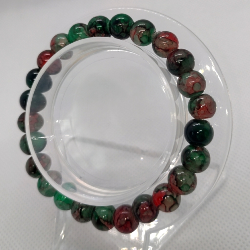 Red/green glass bracelet